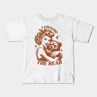 I Choose The Bear Trendy Vintage Retro Funny Kids T-Shirt